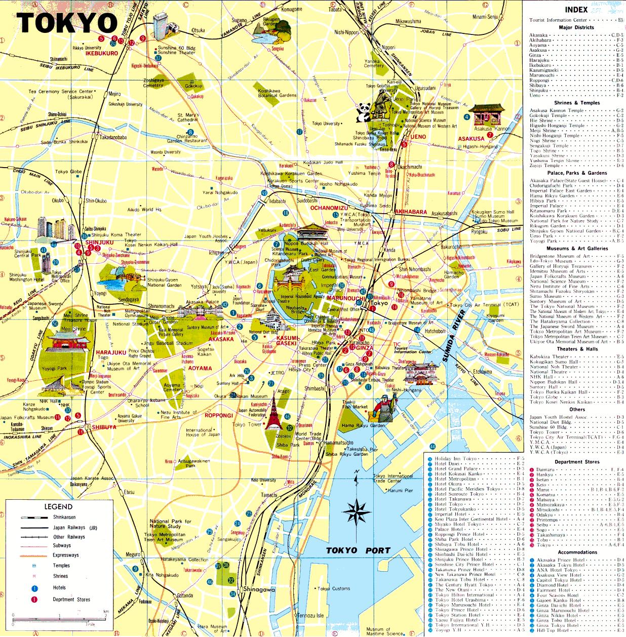 tokio karta Tokio turističke mapu   Tokio karta za turističke (Kantō   Japan) tokio karta